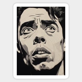 Jacques Brel - magnifique portrait (rare) Sticker